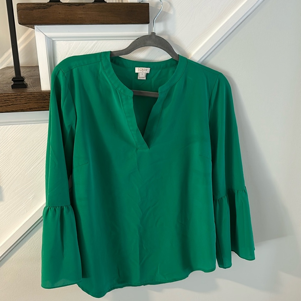 J. Crew green blouse, size: S